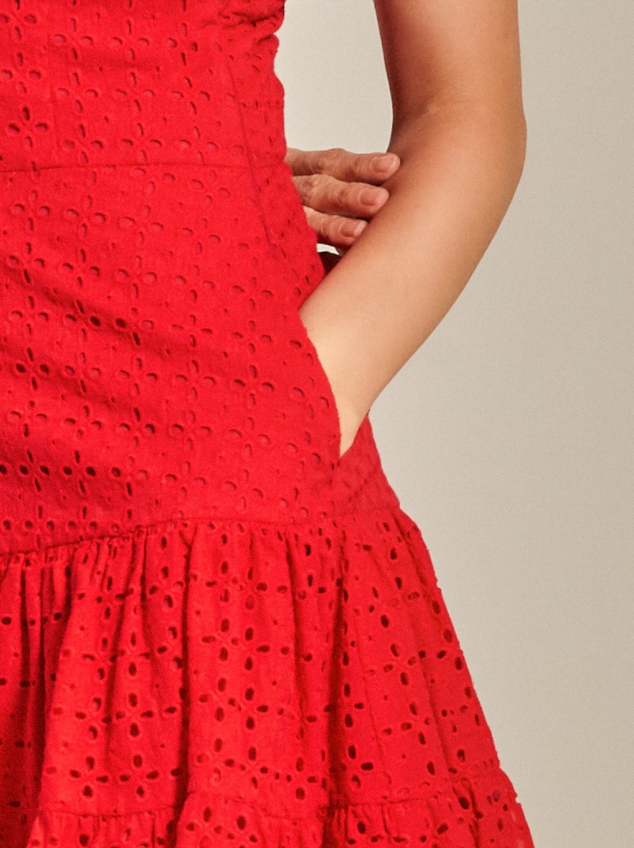 Off-Shoulder Broderie Anglaise Short Dress