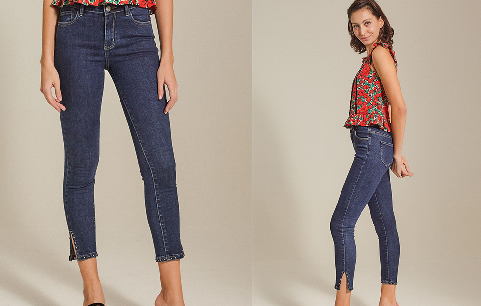 Embellished Mid-Rise Skinny Jeans